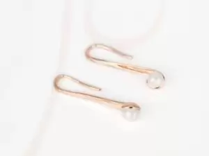 ARETE BISUTERIA ROSA GANCHO PERLA