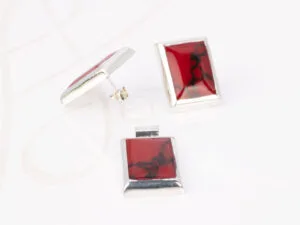 JUEGO PLATA RECTANGULO CORTO ESMALTADO