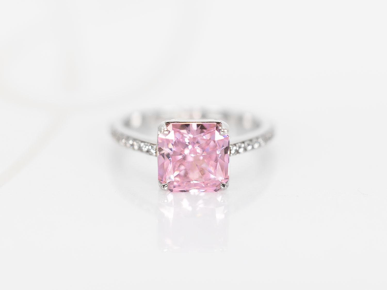 ANILLO PLATA RODIZADA ZAFIRO ROSA LINEA SENCILLA