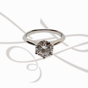 ANILLO PLATA RODIZADA SOLITARIO CERTIFICADO MOISSANITE