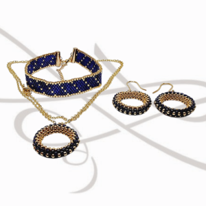 JUEGO PULSERA ARETE Y DIJE MARINO MIYUKI