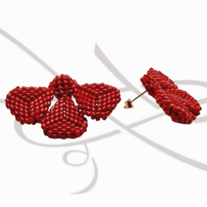 ARETES PETALOS ROJO MIYUKI