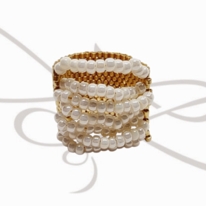 ANILLO BICOLOR BLANCO DORADO MIYUKI