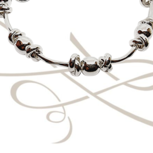 COLLAR SIN DIJE PLATA LISO BOLAS Y NUDO