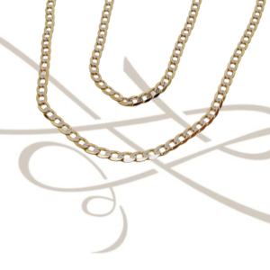 CADENA ORO 10K BARBADA DIAMANTADA