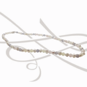 COLLAR SIN DIJE PLATA MULTICOLOR PERLA AGATA Y CUARZO