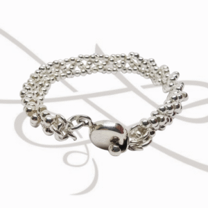 PULSERA SIN DIJE PLATA TEJIDA LISA TRENSADO