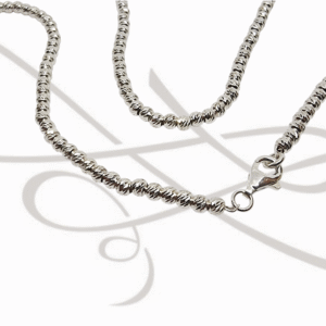 COLLAR SIN DIJE PLATA DIAMANTADO BOLITAS LISO