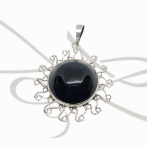 DIJE PLATA FIGURA SOL ONIX