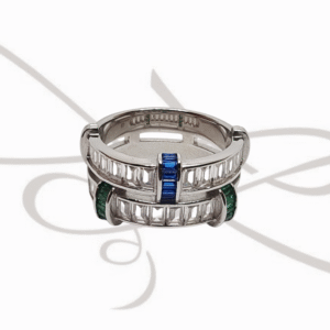ANILLO PLATA ZIRCONIA DOBLE BANDA