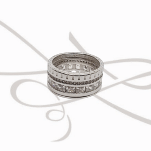 ANILLO PLATA ZIRCONIA CUATRO LINEAS