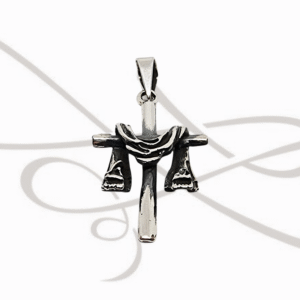 DIJE PLATA RELIGIOSO CRUZ CON MANTO