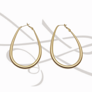 ARRACADA ORO LAMINADO LISO GOTA GRANDE