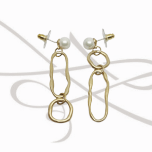 ARETE ORO LAMINADO PERLA CIRCULO Y OVALO MATE