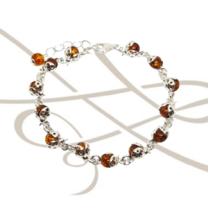 PULSERA SIN DIJE PLATA FIGURA CATARINA AMBAR